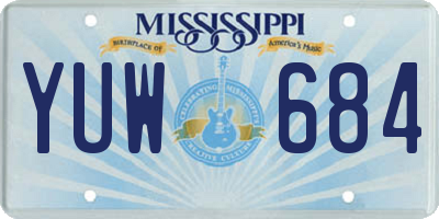 MS license plate YUW684