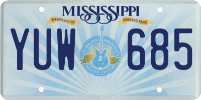 MS license plate YUW685