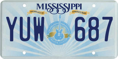 MS license plate YUW687