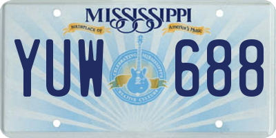 MS license plate YUW688