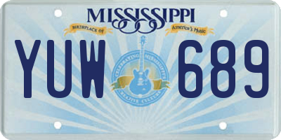 MS license plate YUW689