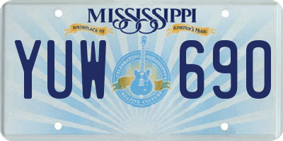 MS license plate YUW690