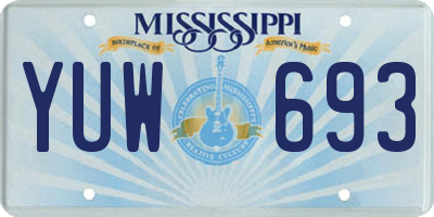 MS license plate YUW693