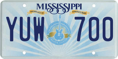MS license plate YUW700