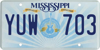 MS license plate YUW703