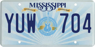 MS license plate YUW704
