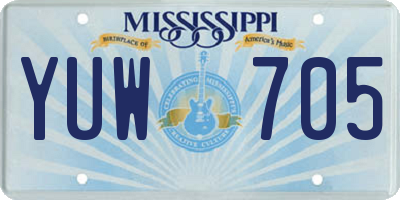 MS license plate YUW705