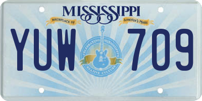 MS license plate YUW709