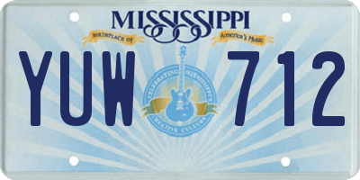 MS license plate YUW712