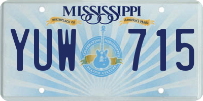 MS license plate YUW715