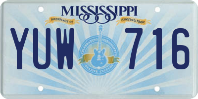 MS license plate YUW716