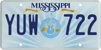 MS license plate YUW722