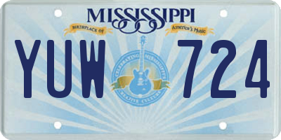 MS license plate YUW724