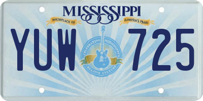 MS license plate YUW725