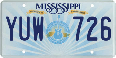 MS license plate YUW726