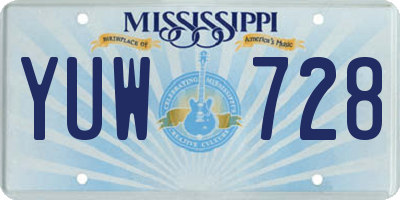 MS license plate YUW728