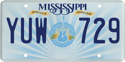 MS license plate YUW729