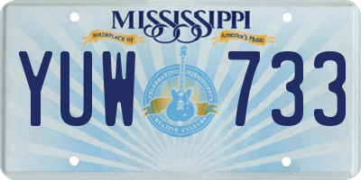 MS license plate YUW733