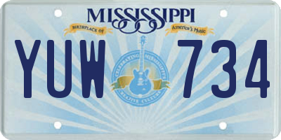 MS license plate YUW734