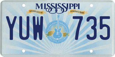 MS license plate YUW735