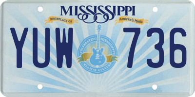 MS license plate YUW736