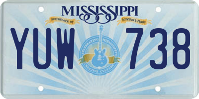 MS license plate YUW738