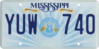 MS license plate YUW740