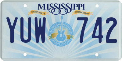 MS license plate YUW742