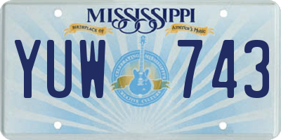 MS license plate YUW743