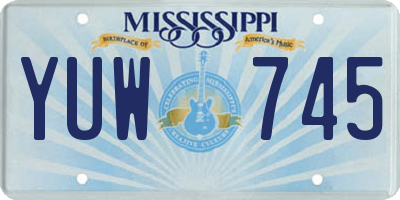 MS license plate YUW745
