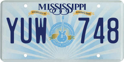 MS license plate YUW748
