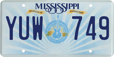 MS license plate YUW749