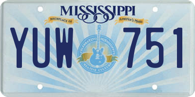 MS license plate YUW751