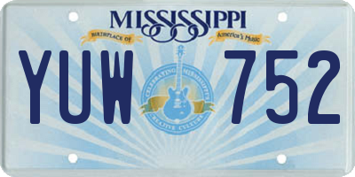 MS license plate YUW752