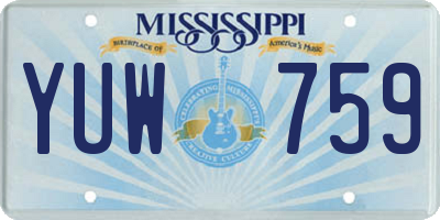 MS license plate YUW759