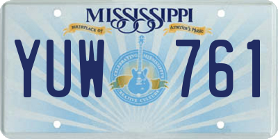 MS license plate YUW761