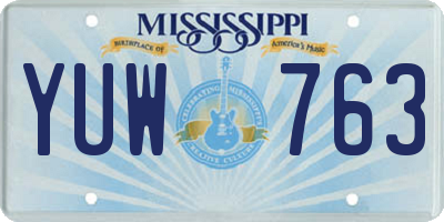 MS license plate YUW763