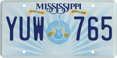 MS license plate YUW765