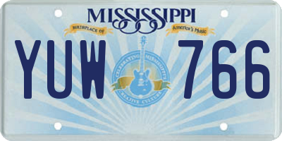 MS license plate YUW766