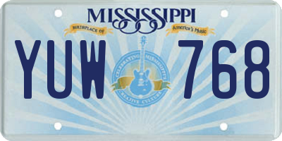 MS license plate YUW768