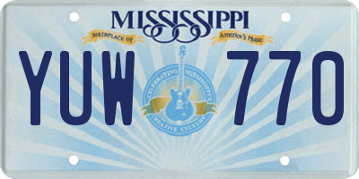 MS license plate YUW770