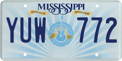 MS license plate YUW772
