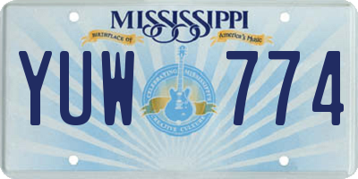 MS license plate YUW774