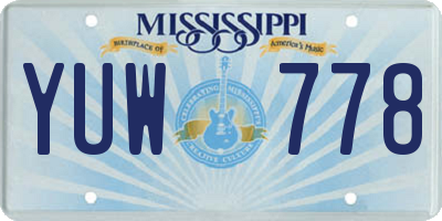 MS license plate YUW778