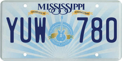 MS license plate YUW780
