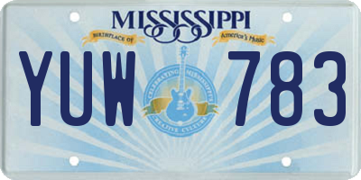 MS license plate YUW783