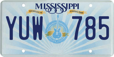 MS license plate YUW785