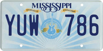 MS license plate YUW786