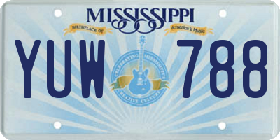 MS license plate YUW788