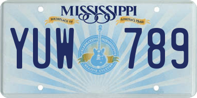 MS license plate YUW789